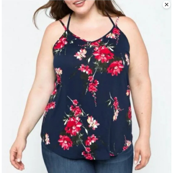 Papermoon (2X) Basima Back Detail Knit Top Stitch Fix Strappy Casual V Neck Tank - Picture 11 of 12